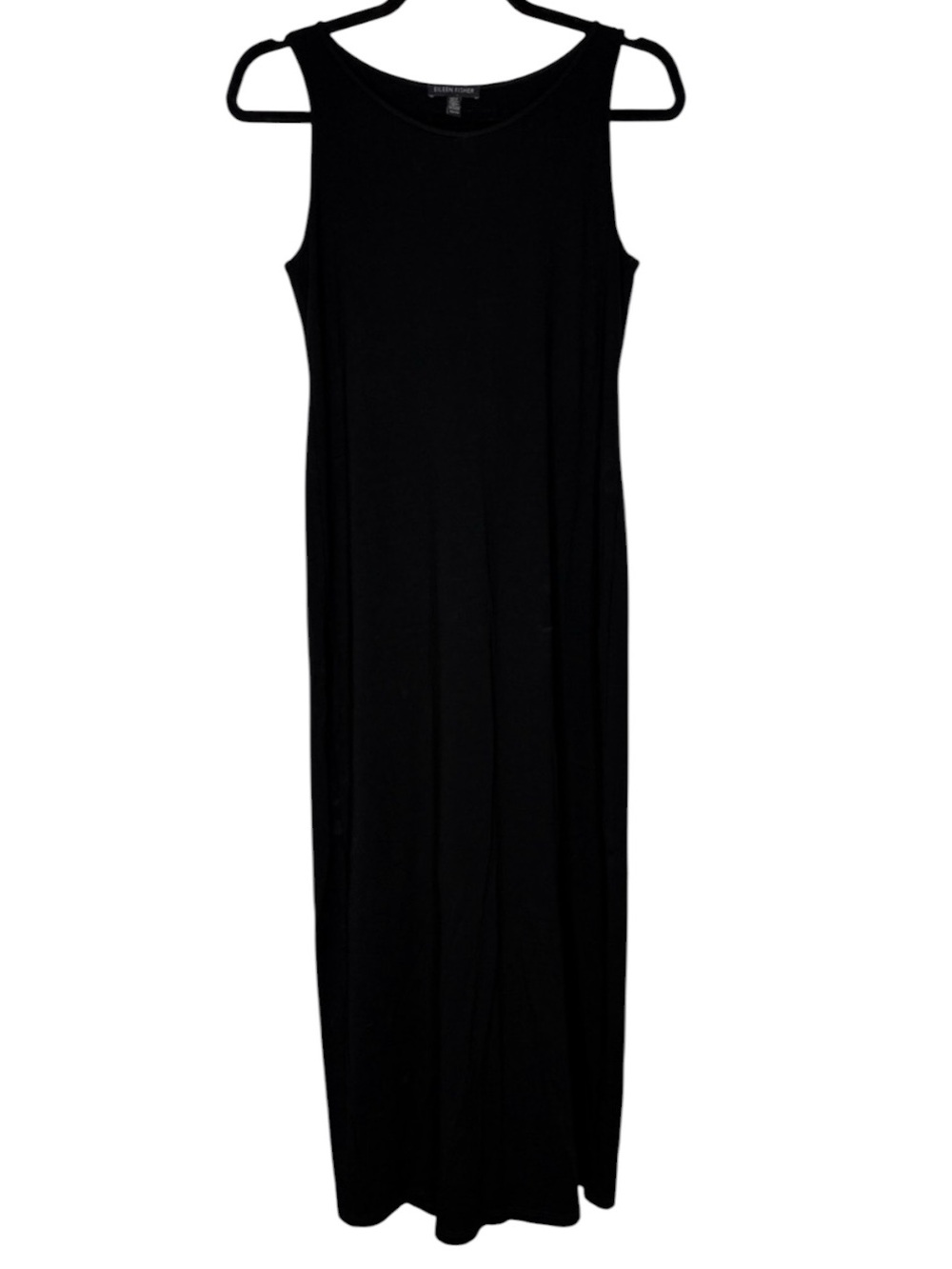 Eileen Fisher Minimalist Black Sleeveless Maxi Dress Sz XS | EUC